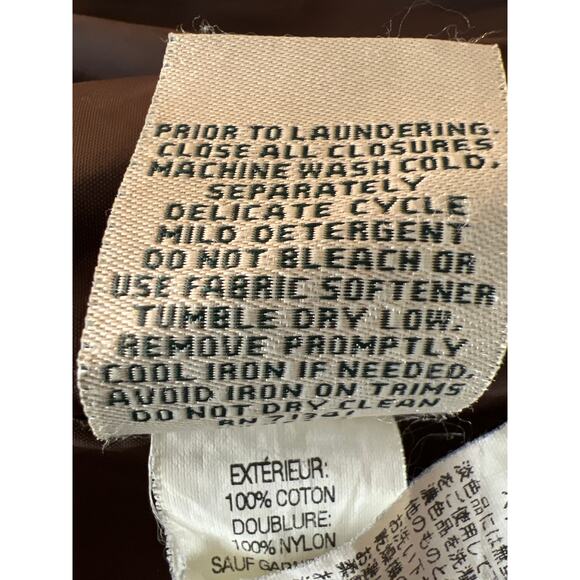 women's LL BEAN blue lined sueded cotton trench. Pockets MED - Picture 10 of 10